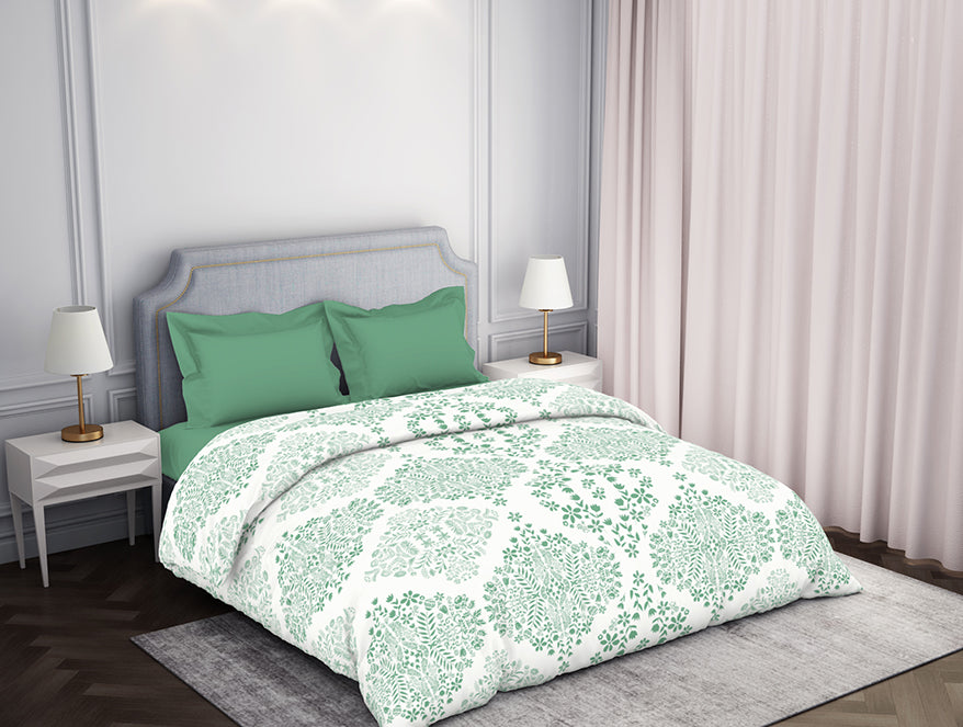 Atrium by Spaces: Ornate Aqua Cotton Quilt