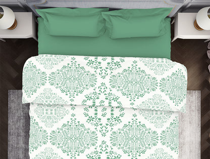 Atrium by Spaces: Ornate Aqua Cotton Quilt