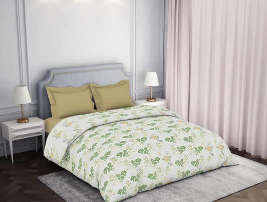 Floral Beige 100% Cotton Quilt Double Atrium - By Atrium