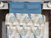 Geometric Light Blue 100% Cotton Double Quilt - Atrium By Spaces