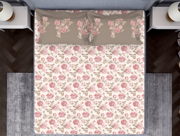 Pink 100% Cotton Fitted Elastic Bedsheet - Atrium by Spaces