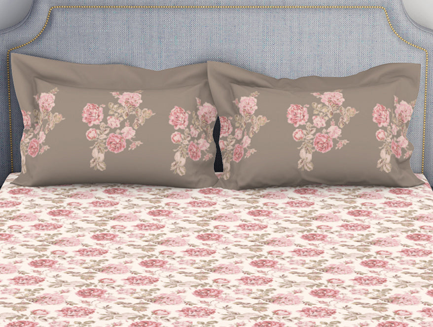 Pink 100% Cotton Fitted Elastic Bedsheet - Atrium by Spaces