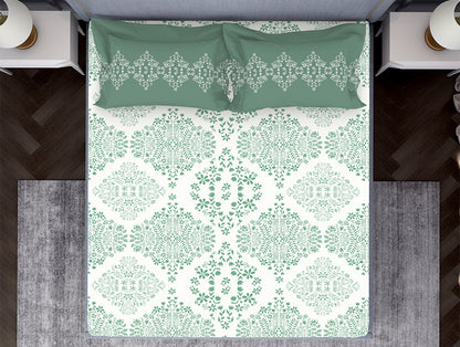 Aqua 100% Cotton Fitted Elastic Bedsheet - Atrium by Spaces