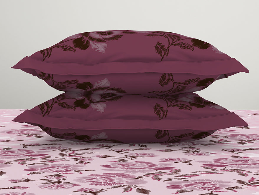 Pink 100% Cotton Fitted Elastic Bedsheet - Atrium by Spaces