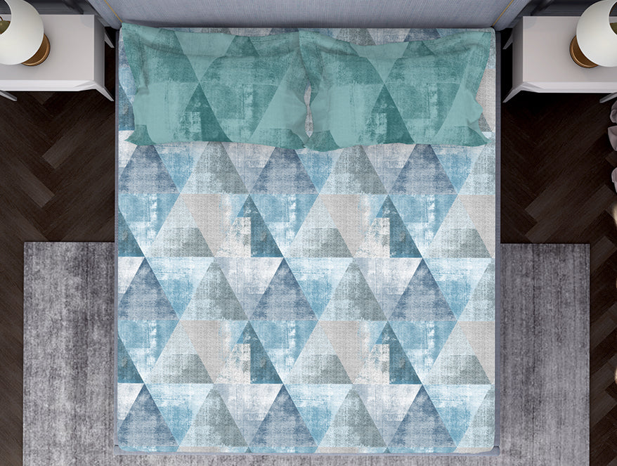 Dark Green 100% Cotton Fitted Elastic Bedsheet - Atrium by Spaces