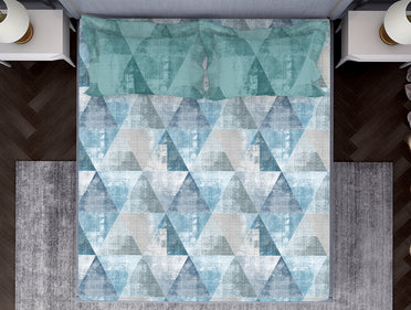Dark Green 100% Cotton Fitted Elastic Bedsheet - Atrium by Spaces