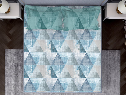 Dark Green 100% Cotton Fitted Elastic Bedsheet - Atrium by Spaces