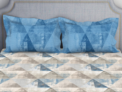 Light Blue Cotton Fitted Bedsheet with Elastic – Atrium Collection