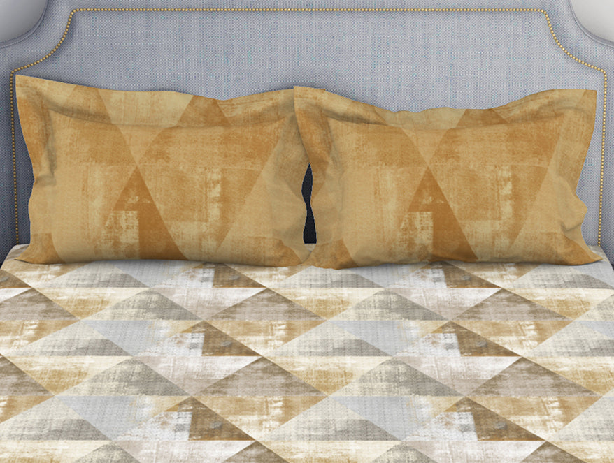 Light Brown 100% Cotton Fitted Elastic Bedsheet - Atrium by Spaces