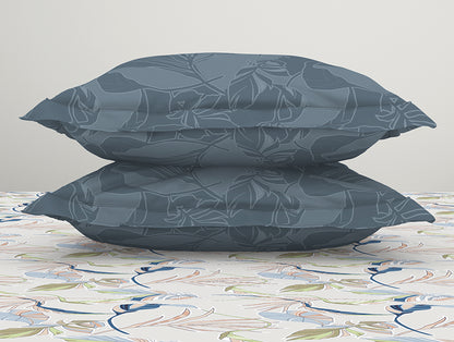 Soft & Stylish Light Blue Cotton Fitted Bedsheet with Elastic