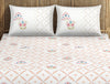 Ornate White 100% Cotton King Size Bedsheet Innovations - By Innovations