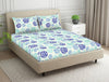 Ornate Blue Polycotton King Size Bedsheet Harmony - By Welspun