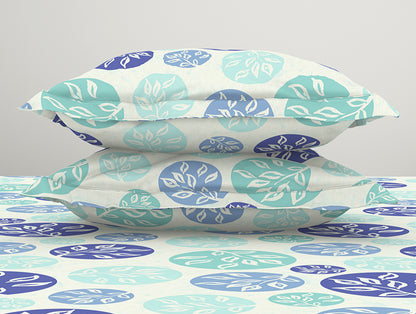 Ornate Blue Polycotton King Size Bedsheet Harmony - By Welspun