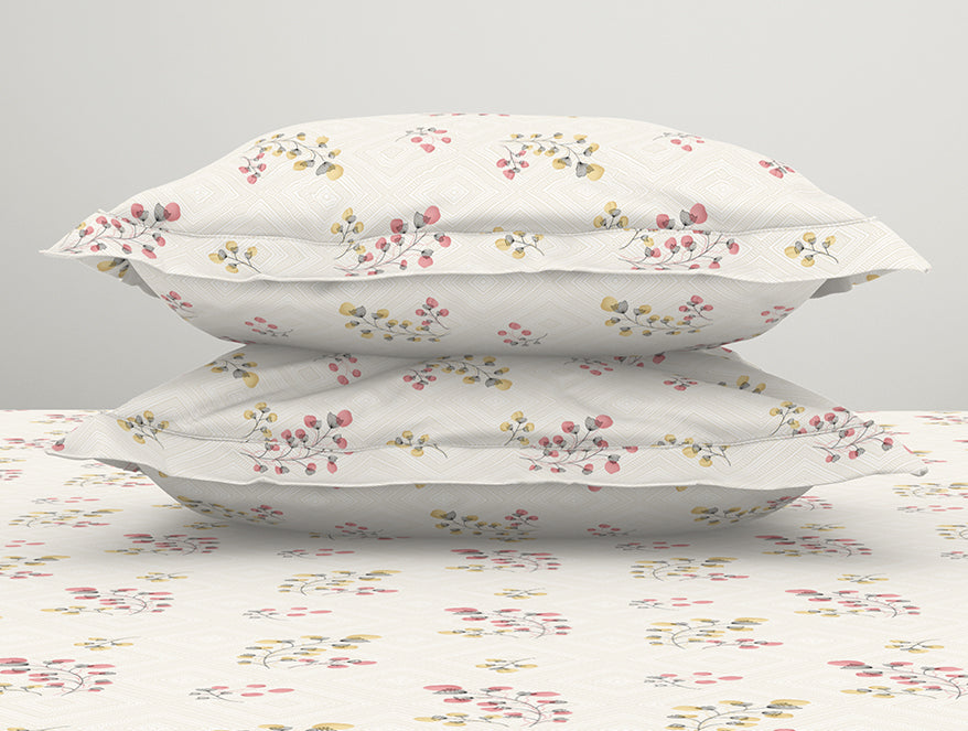 Floral Grey Polycotton King Size Bedsheet Harmony - By Welspun