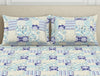 Geometric Blue Polycotton King Size Bedsheet Harmony - By Welspun