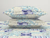 Geometric Blue Polycotton King Size Bedsheet Harmony - By Welspun