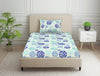 Ornate Blue Polycotton Bedsheets Single Harmony - By Welspun