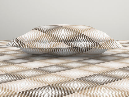 Geometric Beige Polycotton Bedsheets Single Harmony - By Welspun