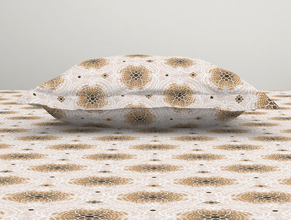 Ornate Brown Polycotton Bedsheets Single Harmony - By Welspun