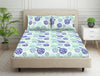 Ornate Blue Polycotton Bedsheets Double Harmony - By Welspun