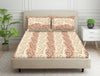 Ornate Brown Polycotton Bedsheets Double Harmony - By Welspun