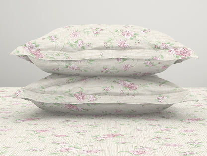 Gloral Pink Polycotton Bedsheets Double Harmony - By Welspun