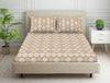 Ornate Beige Polycotton Fitted Queen Harmony - By Welspun