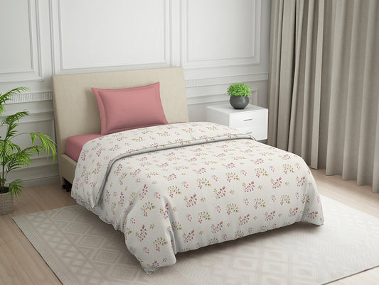 Floral Grey Polycotton Quilt Single Harmony - By Welspun