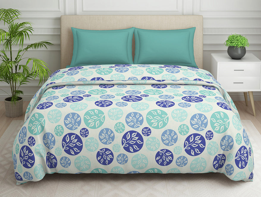 Ornate Blue Polycotton Quilt Double Harmony - By Welspun