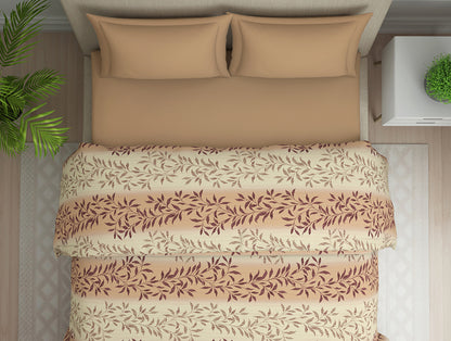 Ornate Brown Polycotton Quilt Double Harmony - By Welspun