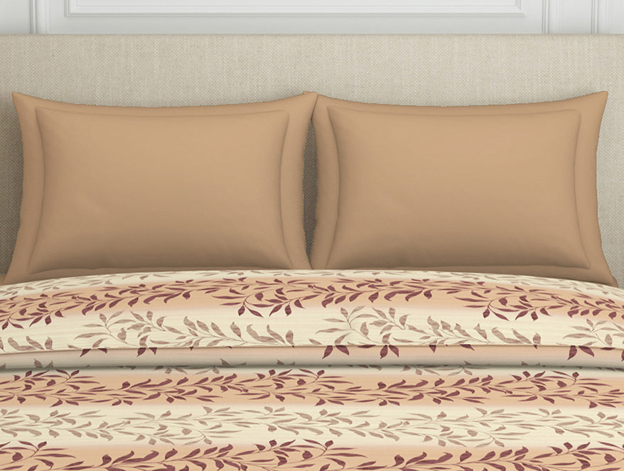 Ornate Brown Polycotton Quilt Double Harmony - By Welspun