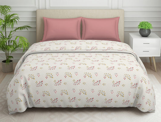 Floral Grey Polycotton Quilt Double Harmony - By Welspun