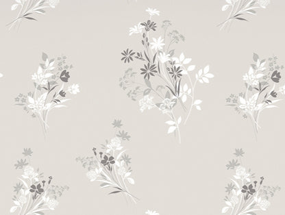 Floral Grey Polycotton Quilt Double Harmony - By Welspun