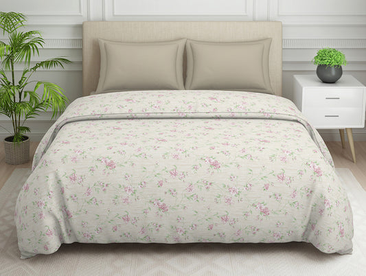 Gloral Pink Polycotton Quilt Double Harmony - By Welspun