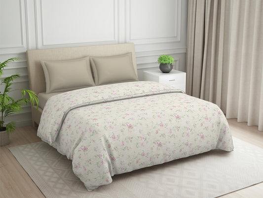 Gloral Pink Polycotton Quilt Double Harmony - By Welspun