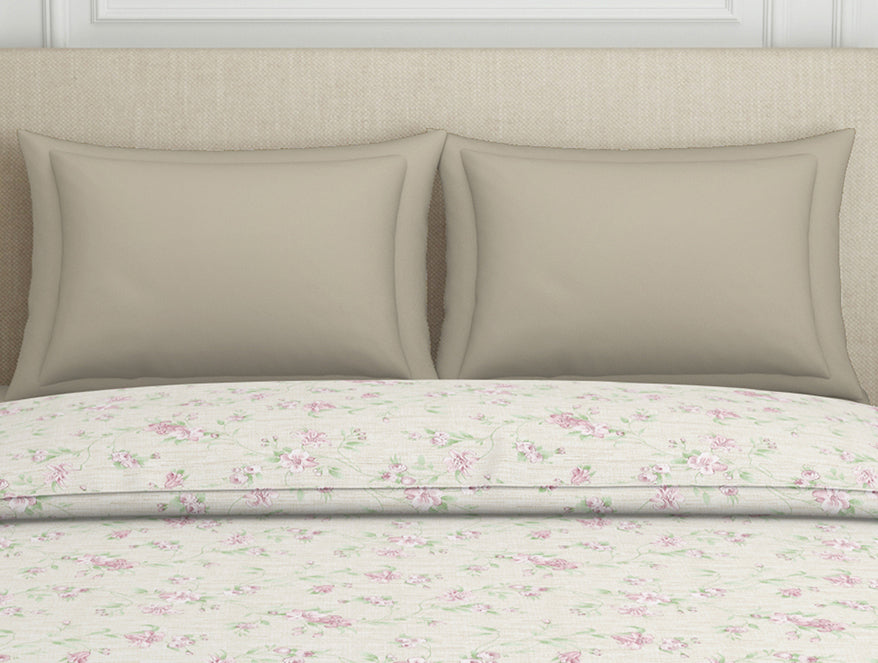 Gloral Pink Polycotton Quilt Double Harmony - By Welspun