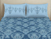 Ornate Blue 100% Cotton Double Bedsheet - Aurum By Spaces