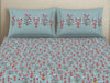 Ornate Light Teal 100% Cotton Double Bedsheet - Aurum By Spaces