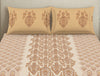 Ornate Light Brown 100% Cotton Double Bedsheet - Aurum By Spaces