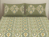 Ornate Light Green 100% Cotton Double Bedsheet - Aurum By Spaces