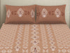 Ornate Light Brown 100% Cotton Double Bedsheet - Aurum By Spaces