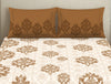 Ornate Brown 100% Cotton Double Bedsheet Aurum By Spaces