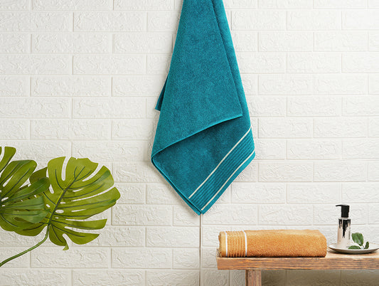 Solid Dark Teal 100% Cotton Bath Towel - Radiance By Spaces