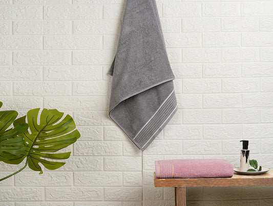 Solid Grey 100% Cotton Bath Towel - Radiance By Spaces