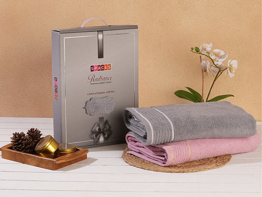 Solid Grey 100% Cotton Bath Towel - Radiance By Spaces