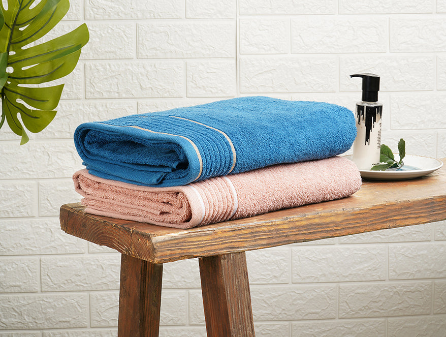 Solid Blush 100% Cotton Bath Towel Set - Radiance By Spaces