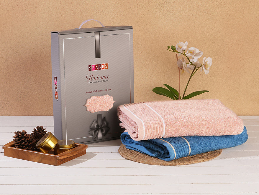 Solid Blush 100% Cotton Bath Towel Set - Radiance By Spaces
