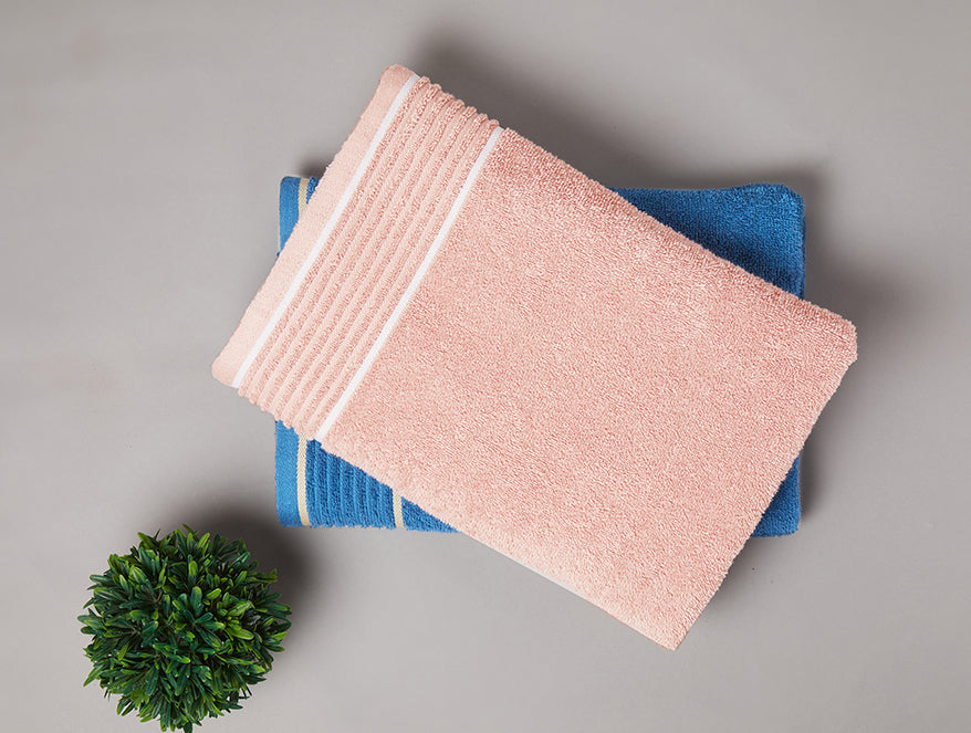 Solid Blush 100% Cotton Bath Towel Set - Radiance By Spaces