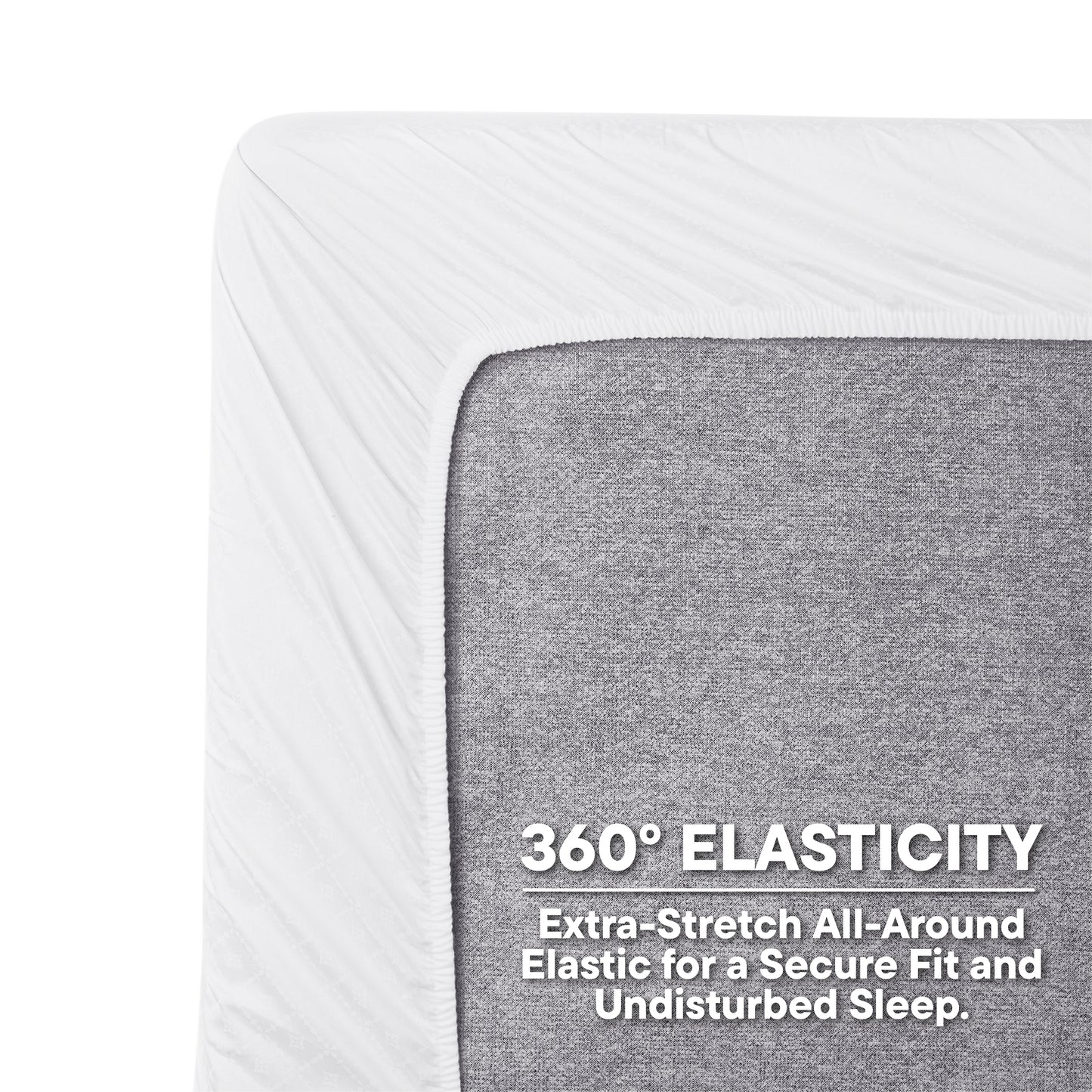 Orion 100% Cotton Fitted Queen Bedsheet, 400 TC, Solid, White