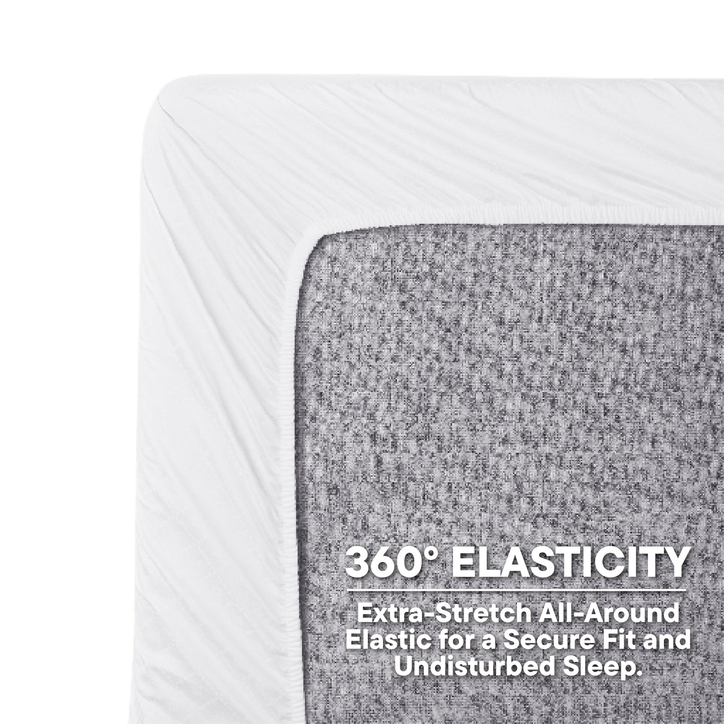 Orion 100% Cotton Fitted King Bedsheet, 400 TC, Solid, White